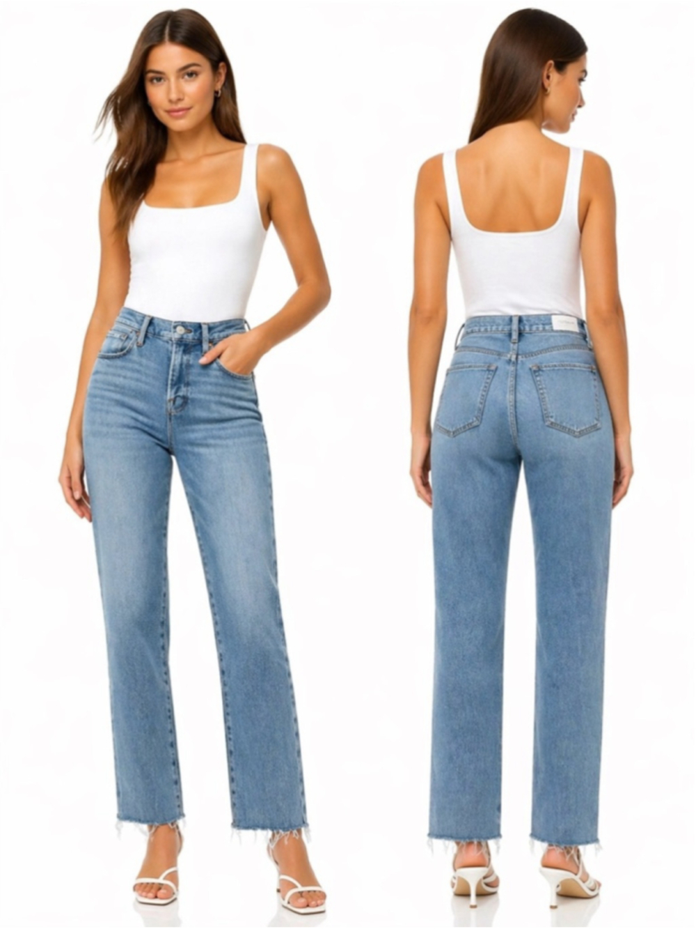 Frame Le High Straight Jeans Wavery Modern Chew High Rise Straight Leg Size 26